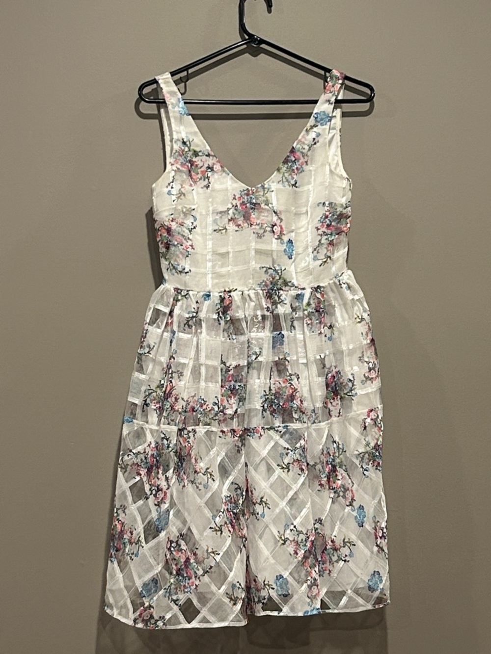 Maeve Anthropologie Dress Women White Floral Peony Garden Mini Cottagecore - Picture 5 of 7